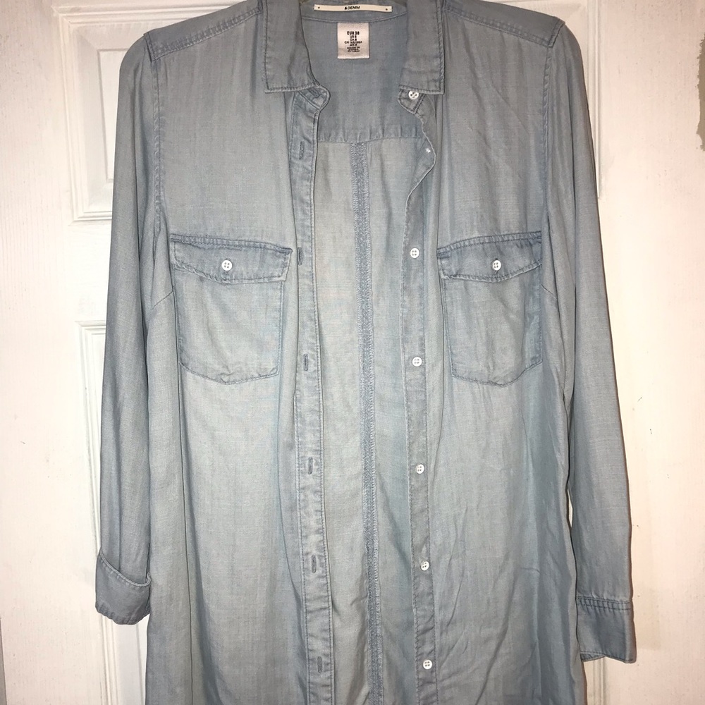 Denim button up dress